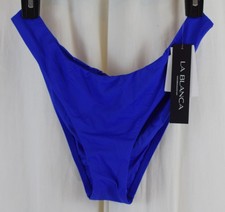 La Blanca Women's Island Goddess Solid Hipster Swim Bottom Blue Size 12