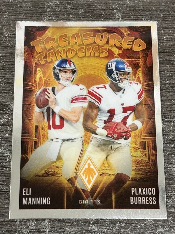 Tandems Eli Manning, Plaxico Burress 2024 Panini Phoenix Treasured #TT-NYG