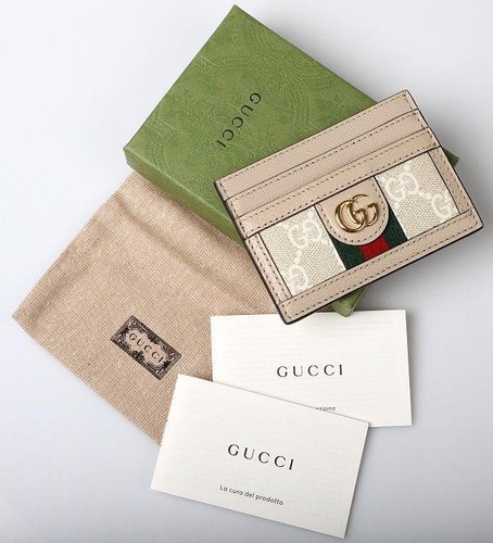 NEW GUCCI OPHIDIA DOUBLE G GREEN RED WEB GG SUPREME CARD CASE WALLET W/BOX - Picture 8 of 8