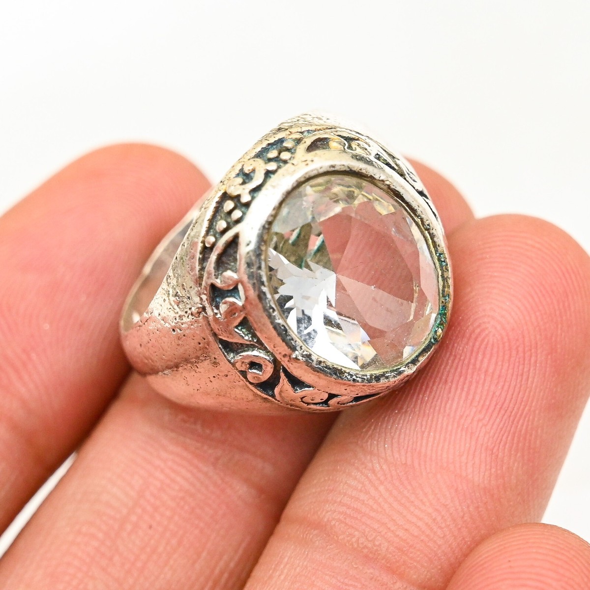 Crystal Men's Ring 925 Sterling Silver Statement Popular Gift Ring All Size  M509