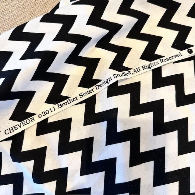 Black & White Fabric Brother Sister Chevron Black & White Fabric 2011 Half Yard - Image 2 of 2