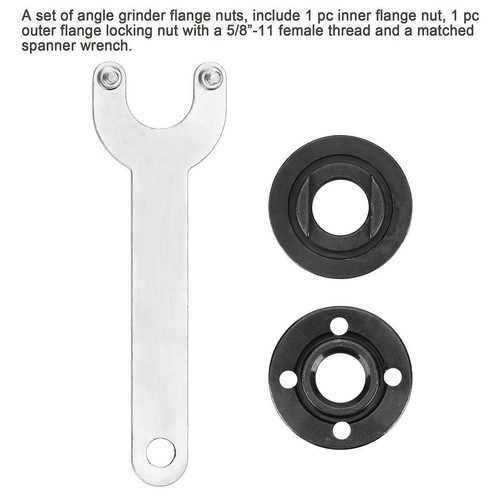 5/8"-11 Angle Grinder Spanner Wrench Flange Lock Nut Set For Dewalt Milwaukee - Picture 9 of 11