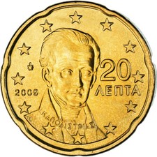 [#1044064] Greece, 20 Euro Cent, 2009, Athens, AU(55-58), Brass, KM:212