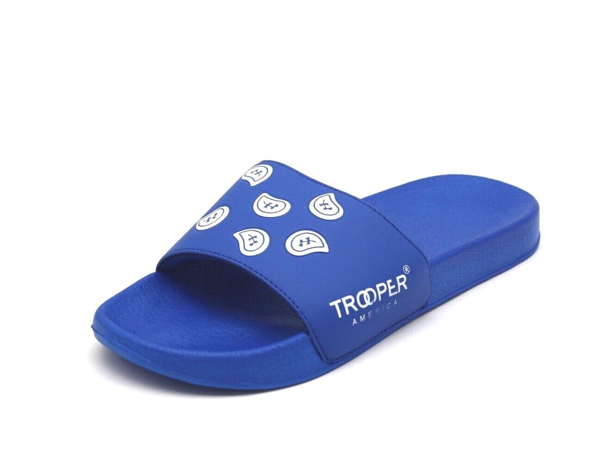 Trooper America Men's Bandana Paisley Slides Sandal ROYAL/White | eBay