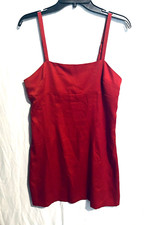 Urban Outfitters Womens Mini Red Sateen Dress Sz L Sleeveless Strappy Side Zips