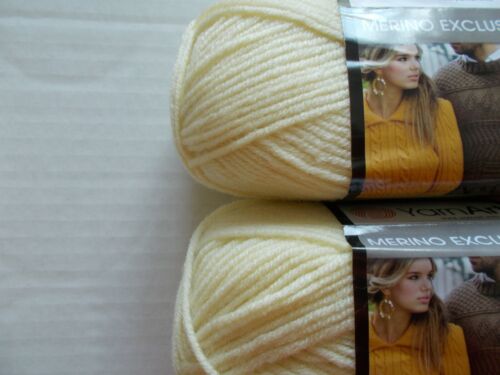YarnArt Merino Exclusive wool blend yarn, Cream, lot of 2, (240 yds each) - Picture 2 of 2