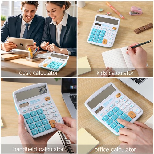 Calculatrices de Base Bureau Batterie solaire Double Alimentation Calculatric... - Afbeelding 8 van 8