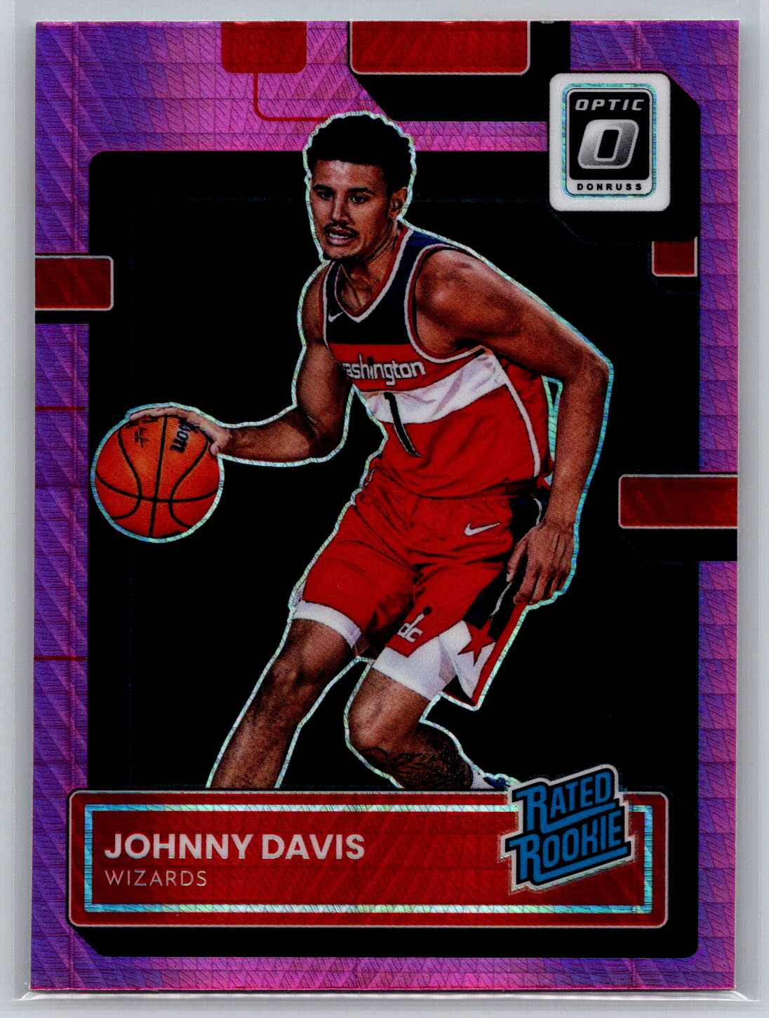 Johnny Davis 2022-23 Panini Donruss Optic Hyper Pink Rated Rookie Card #206