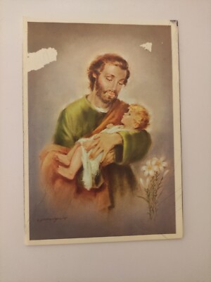 Josef mit Jesuskind, Die fromme Vereinigung des Transits Holy Card Santino