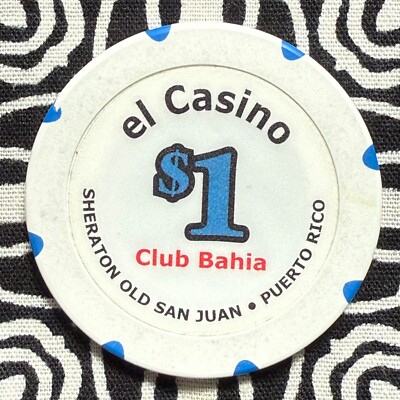 el Casino Sheraton $1 Club Bahia San Juan, Puerto Rico Poker Casino Chip V619