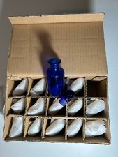 Apothecary Vintage Cobalt Blue Glass Bottle/Ground Glass Neck/Blue Glass Stopper
