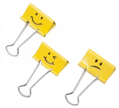 RAPESCO Foldback-Klammern, (B)32 mm, gelb, Emoji