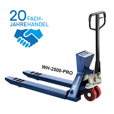 Wiegehubwagen WH-2500-PRO 2500 kg - 500 g Hubwagen mit Waage Palettenwaage 