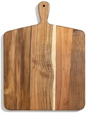 Acacia Wood Cutting Board and Chopping Board with Handle for Meat, Cheese Boa...