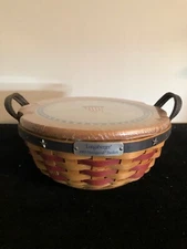 Longaberger 2005 Inaugural Basket Set with Lid & Tie-On