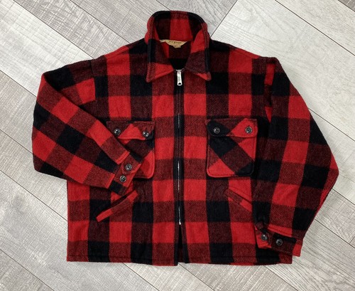 Vtg Fox Knapp Mens Buffalo Plaid Wool 