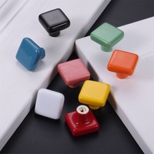 Cabinet Door Knob Simple Closet Drawer Pull Handle Square Single-hole 8 Colour