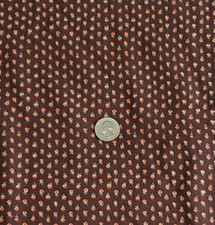 Peter Pan Cotton Calico Fabric Mini Flowers Roses on Brown 44" Wide x 2½ Yards