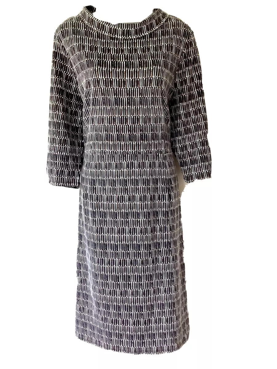 Seasalt ladies blue brown patterned cotton CLEATS dress cowlneck 3