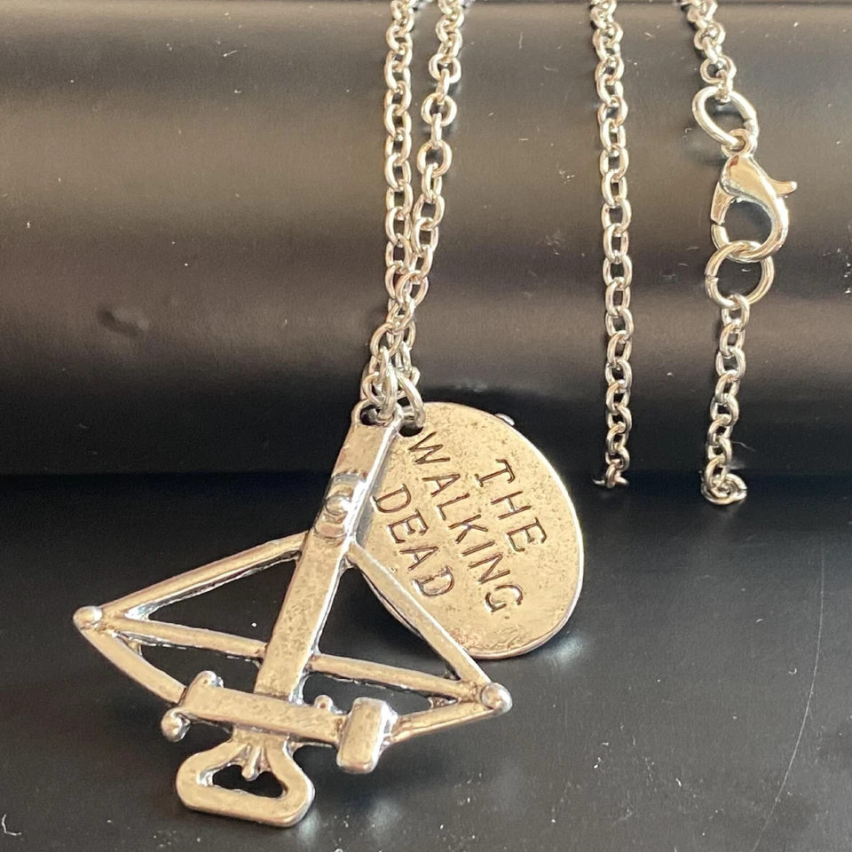 Collana con ciondolo piastrina the walking dead catenina da uomo donna 50 cm - Immagine 3 di 4