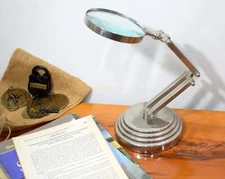 Chic Nickel Polished Tabletop Magnifying Glass: The Perfect Decorative Accessory