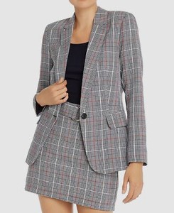 white one button blazer