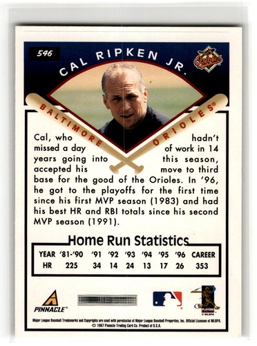 1997 Score #546 Cal Ripken Jr. - Picture 2 of 2