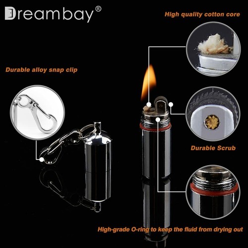 2 Pcs EDC Peanut Waterproof Keychain Lighter for Survival Emergency