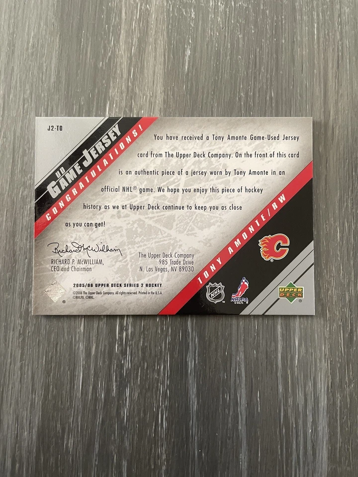 2005-06 Upper Deck UD Game Jersey Series 2 Tony Amonte #J2-TO - Image 2 of 2