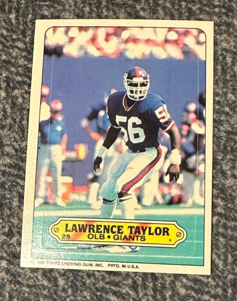 1983 Topps Football Sticker #28 Lawrence Taylor - NY Giants HOF