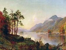 LAKE GEORGE J. Cropsey trees autumn Tile Mural Kitchen Backsplash Ceramic 10x8