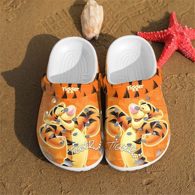 Tigger Crocband Clogs Shoes, Tigger Clogs Shoes