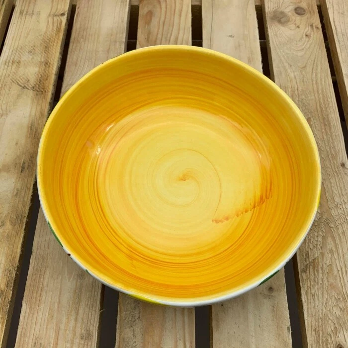 BASSANO KERAMIK SCHÜSSEL 20 CM ZITRONE MIT OLIVE MOTIV AUS ITALIEN NEU - Bild 3 von 4