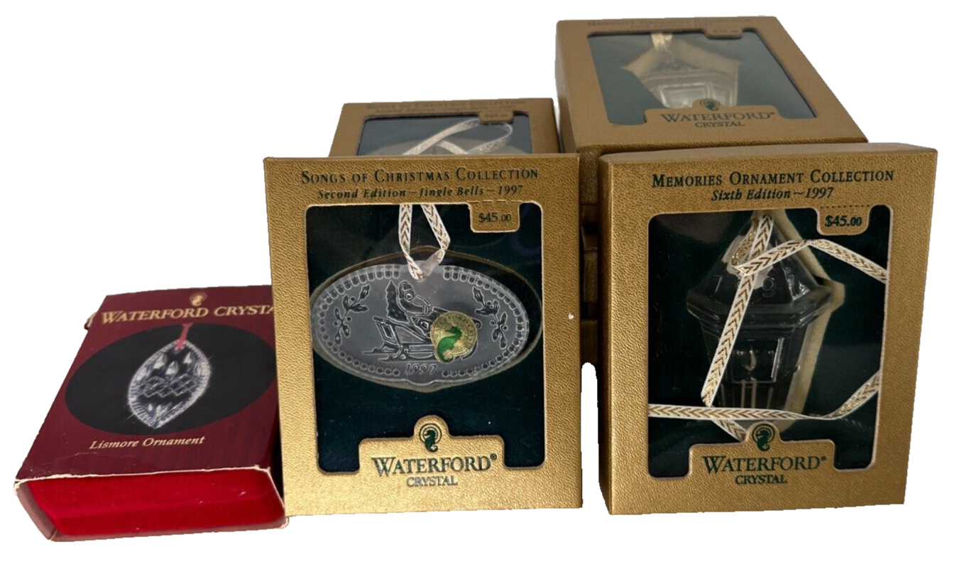Waterford crystal ornaments collection lot of 8 eBay