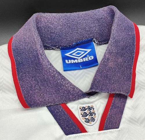 MAGLIA inghilterra umbro 1993-94 ENGLAND SHIRT FOOTBALL VINTAGE SOCCER TRIKOT - Foto 3 di 9