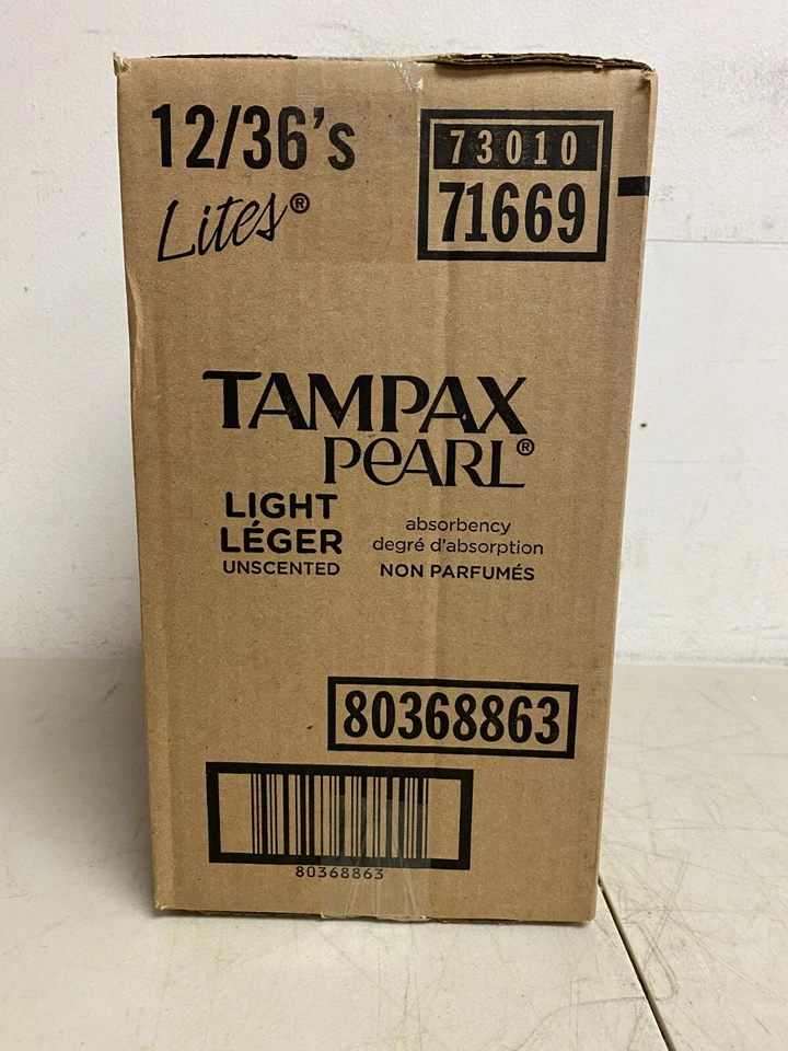 Tampax Pearl Lite's Light Flow Unscented Tampons 12 Packs of 36 (432 Count) - Image 4 of 4