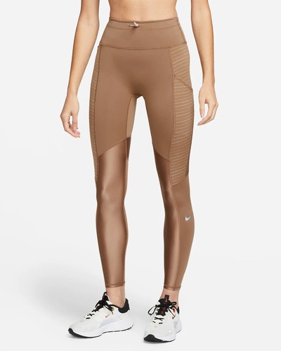 Women's Nike Run Division Epic Luxe Mid-Rise Pocket Running Leggings XS  Brown | eBay