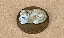 Image of Dolls House Ginger Cat Pet Ceramic Kitten Animal 1:12 Scale Ornament I tumdee