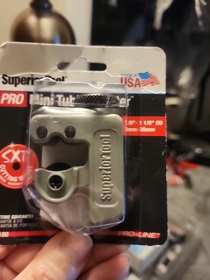 Superior Tool 35180 Aluminum Black/Gray Mini Tube Cutter 1-1/8 Dia. in.