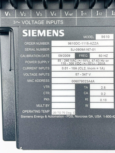SIEMENS 9610DC-1115-AZZA Leistungsmesser - Bild 9 von 13