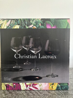 Christian Lacroix  Wine glasses by Schott Zwiesel  25 Ounces 4 New Boxed