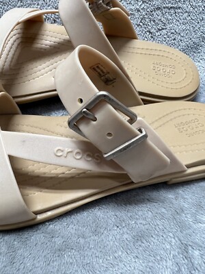 Crocs Women's Tulum Beige Toe Post Sandals Size Flip Flop