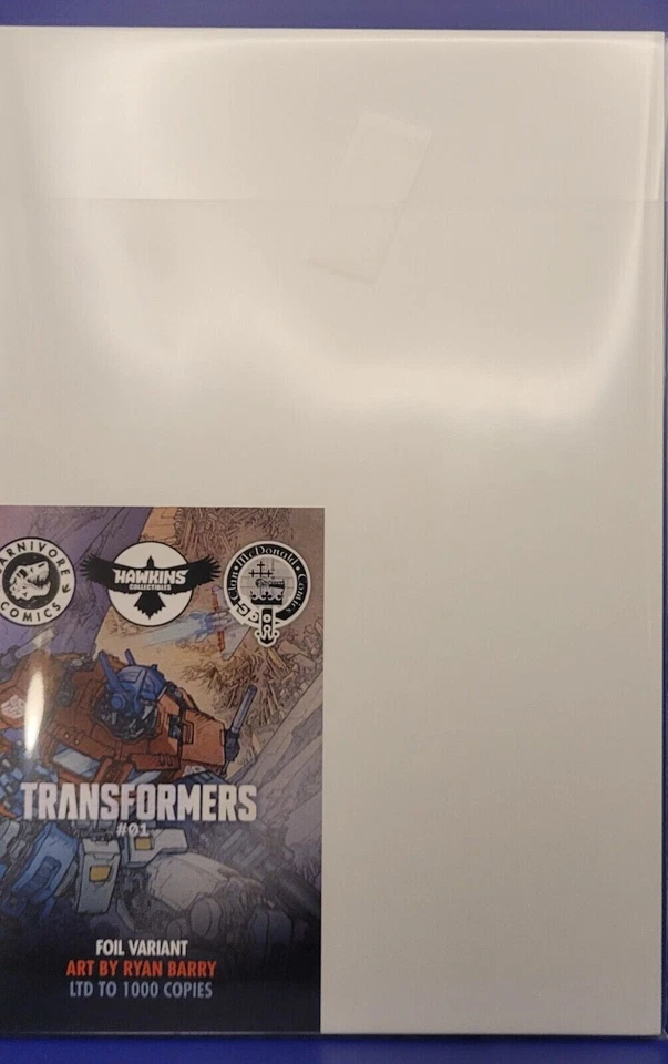 ТРАНСФОРМЕРЫ NO1 — РАЙАН БАРРИ ЭКСКЛЮЗИВ — ДЕВСТВЕННАЯ ФОЛЬГА — 1-й выпуск — ОГРАНИЧЕННОЕ ИЗДАНИЕ 1000 шт. - Изображение 3 из 3