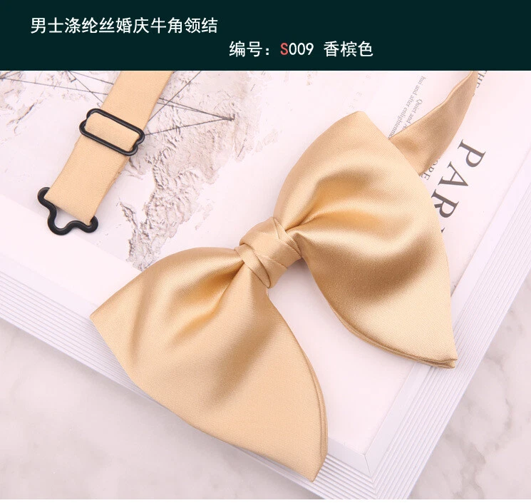 Gravata borboleta masculina tamanho grande cetim seda gravata borboleta pré-amarrada gravata borboleta - Imagem 4 de 4