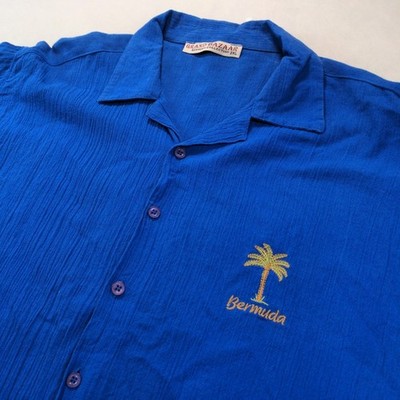 Grand Bazaar Bermuda Collection Short Sleeve Button Up Shirt Men's 2XL C1