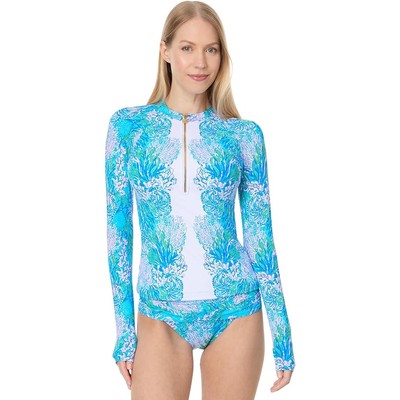 Lilly Pulitzer Women's Standard Nayte Rashguard Top Multicolor Size NWT 