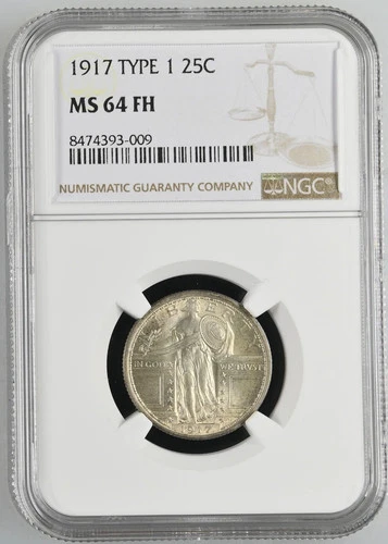 1917 Quarter Dollars Standing Liberty Quarter NGC MS-64 FH