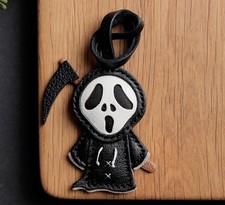 Handmade Halloween Bag Charm Pendant Real Leather Handbag Accessories Keychain