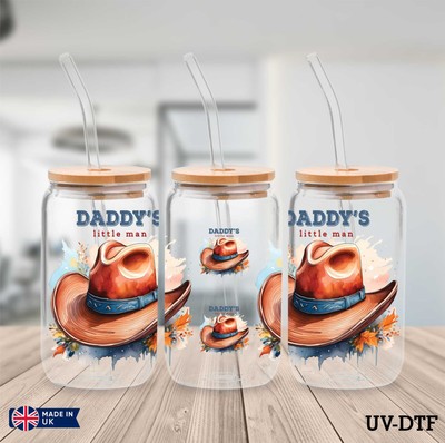Vatertag UV DTF Aufkleber - 16oz Libbey Dose Glasfolie zp880