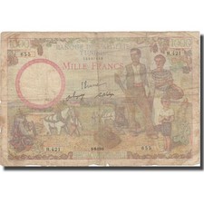[#805532] Banknote, Tunisia, 1000 Francs, 1946, 1946-09-05, KM:26, F
